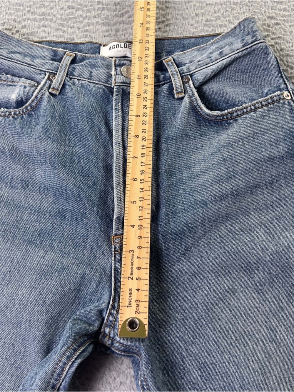 Agolde Jeans Womens 27 Blue 90's Pinch Waist High Rise Distressed Button Fly - Picture 4 of 10